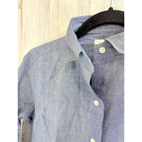 Ann Mashburn Icon Shirt Sz M Blue Cotolino Chambray NWT - Picture 7 of 16